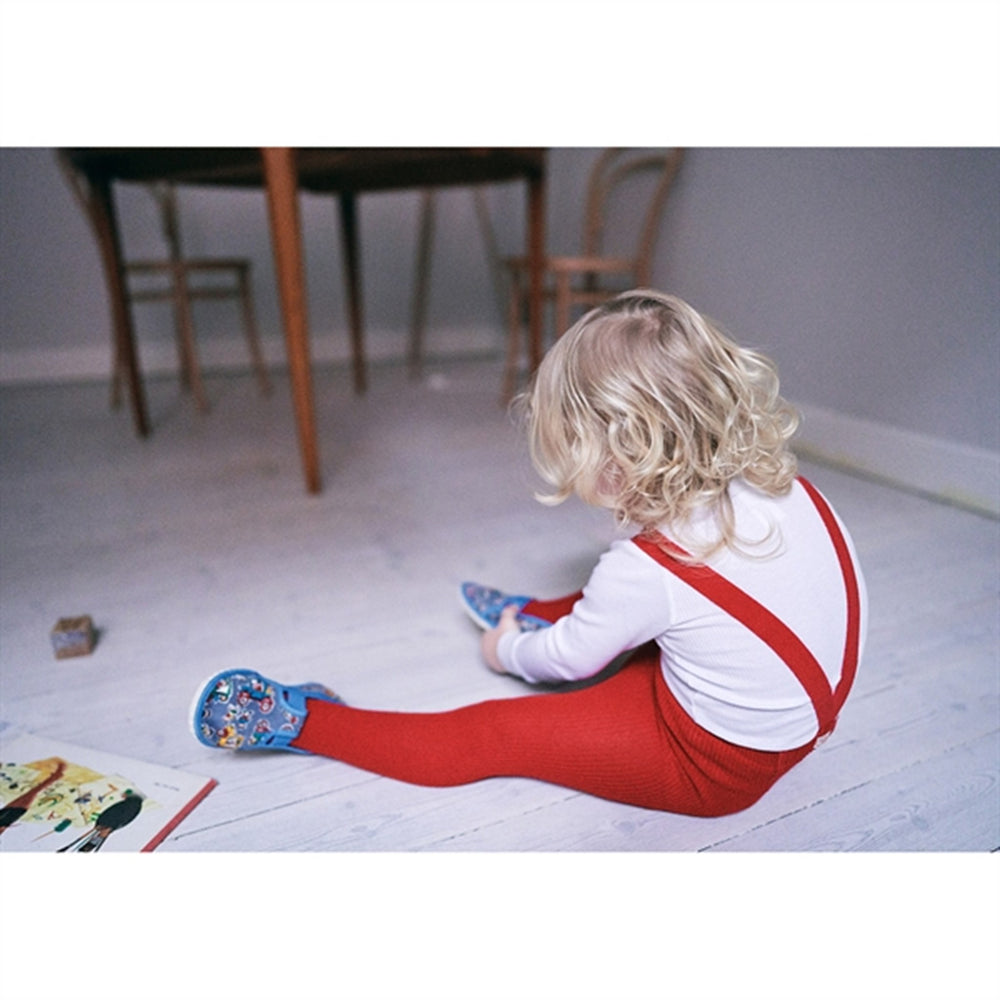 Footed Tights Love Red - Silly Silas → Luksusbaby.dk