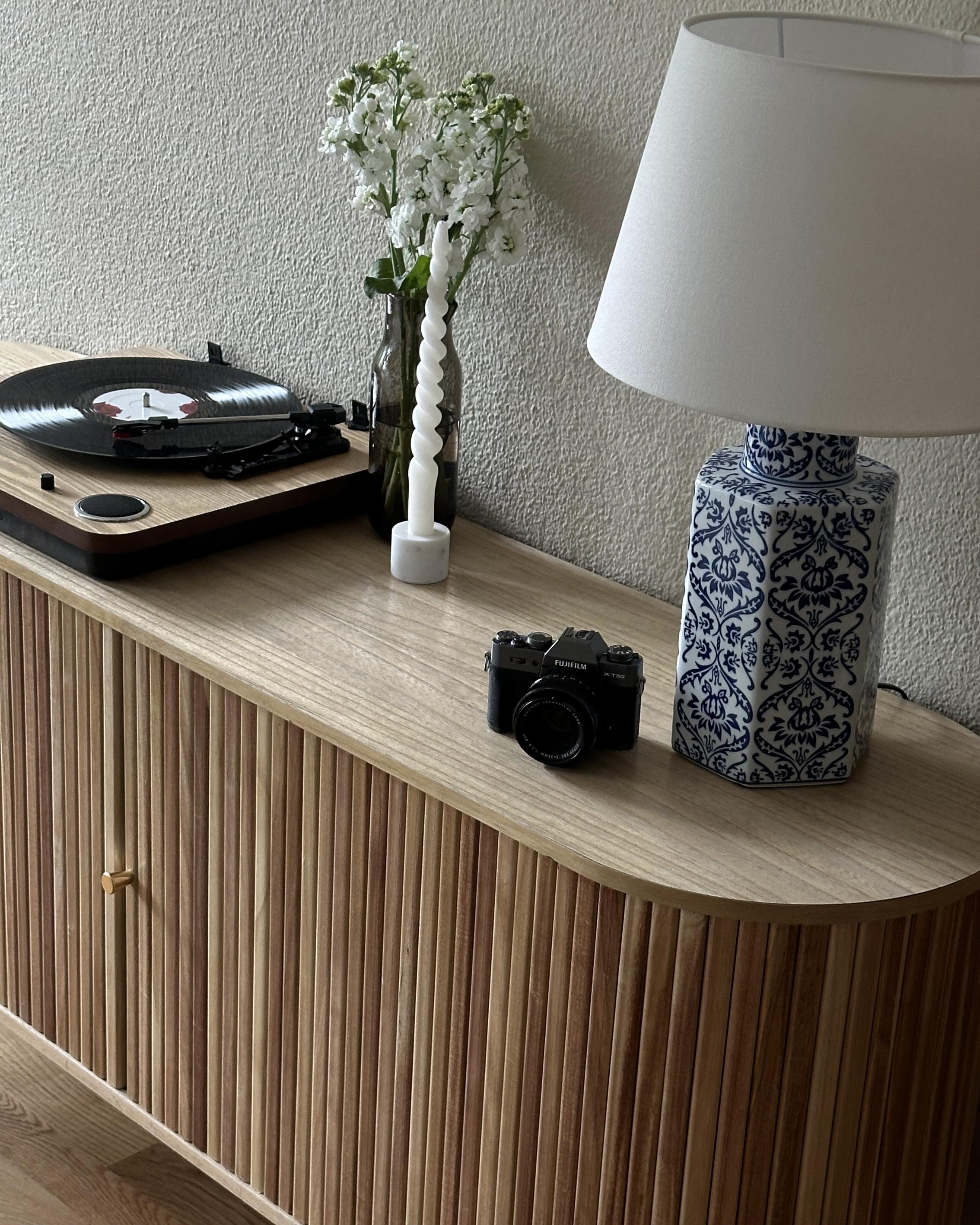 Tafellamp MARCELIN Porselein Wit/blauw