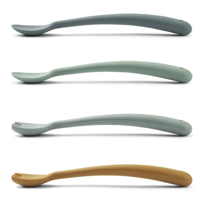 Liewood Couverts en silicone - Set de 4 | Whale blue multi mix
