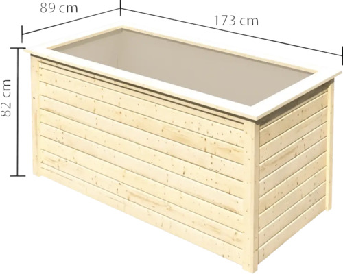 Verhoogd bed klassiek Karibu 2 173 x 89 x 82 cm naturel