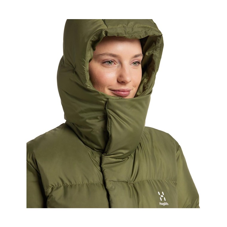 Haglöfs Long Down Parka Women Olive Green