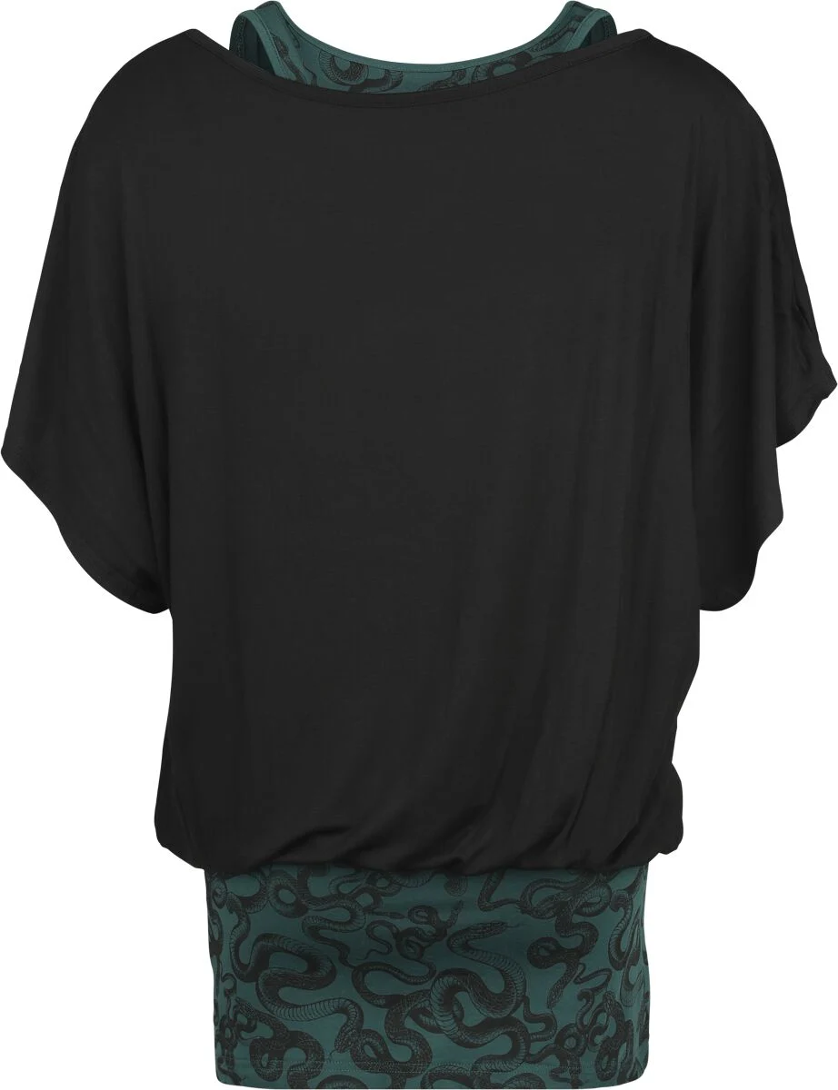 Robe 2-En-1 - Imprimé Serpent | Black Premium by EMP T-Shirt Manches courtes