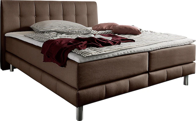 PLACES OF STYLE Boxspringbett »Cafone« inkl. Topper, 5 Breiten, 3 Matratzenarten und 3 Härtegraden wählbar