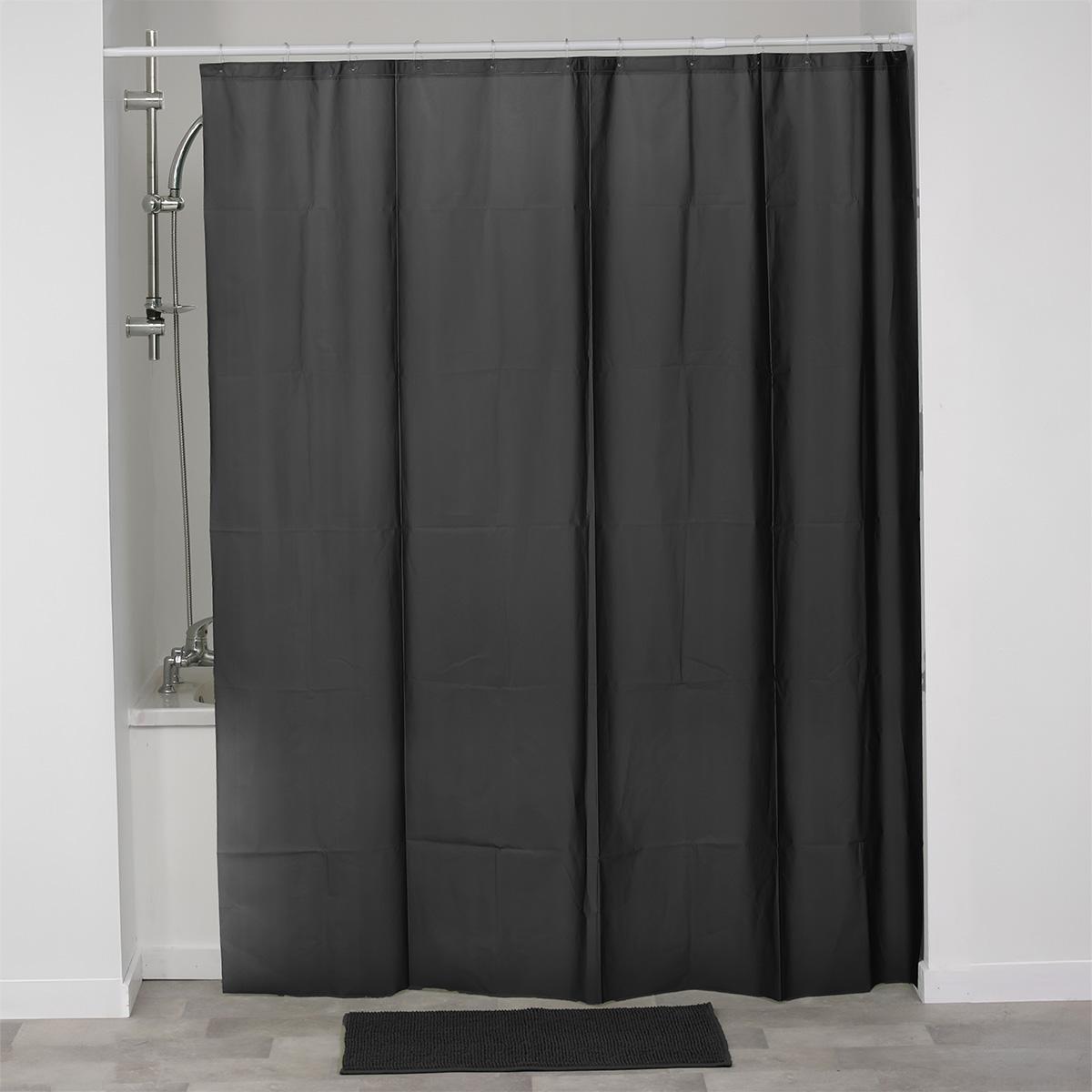 RIDEAU DE DOUCHE LASER 180X200CM NOIR