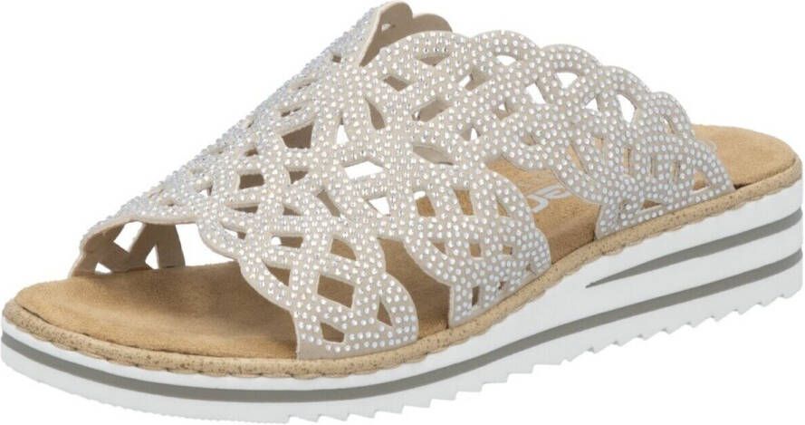 Rieker Slipper Beige Steentjes