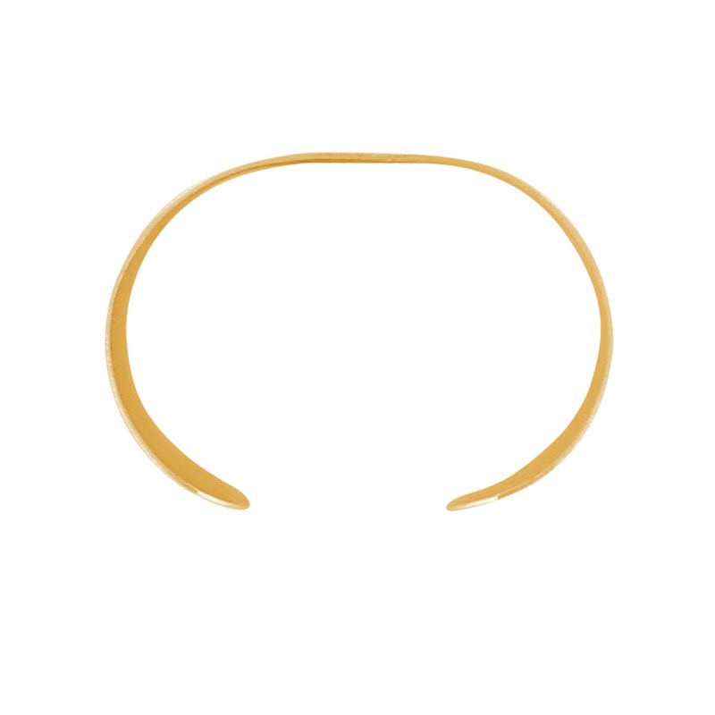 Bracelet Laiton Doré Manchette Plate Martelée