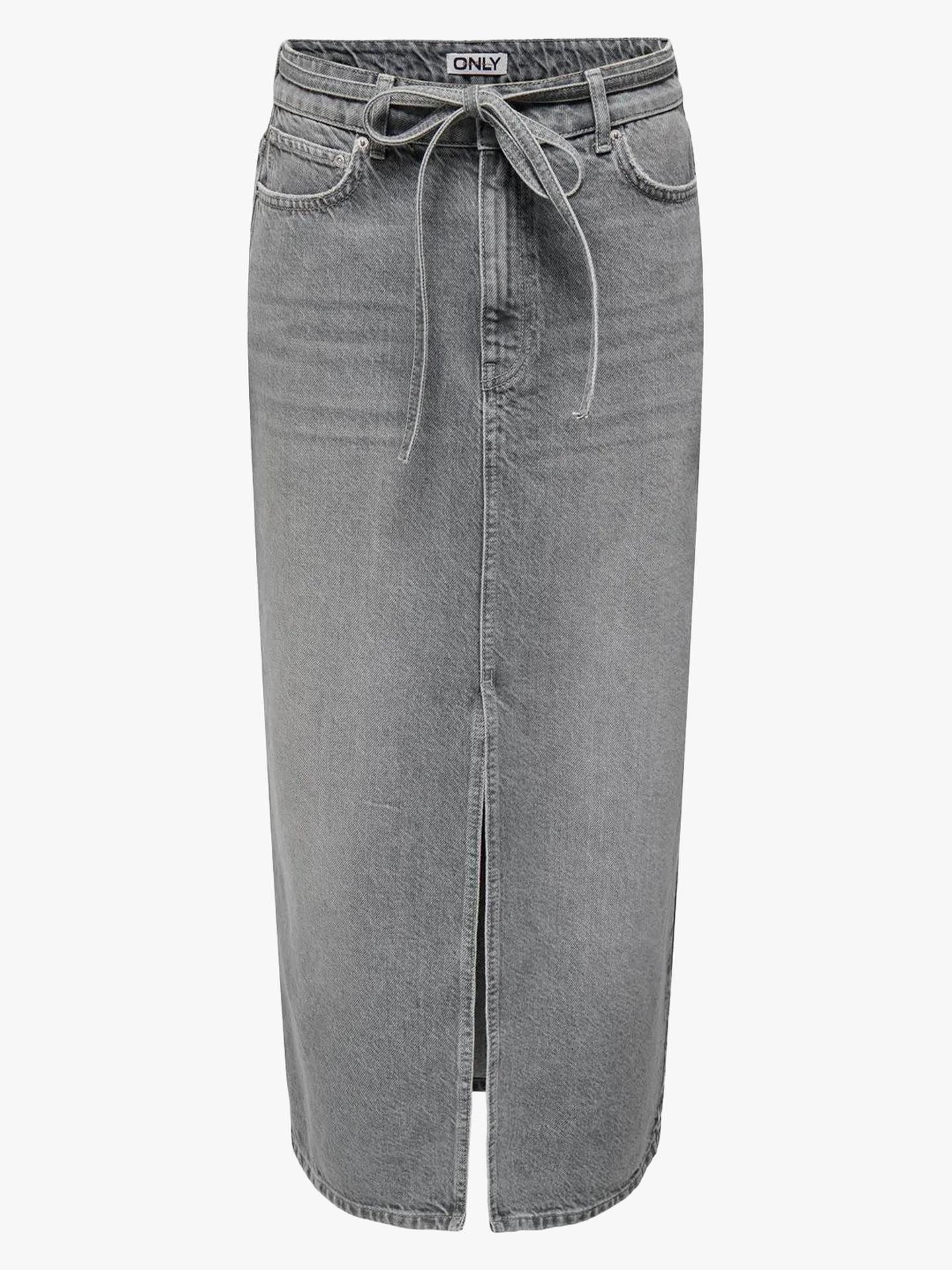 Gianna Belted Midi Skirt Dot Denim
