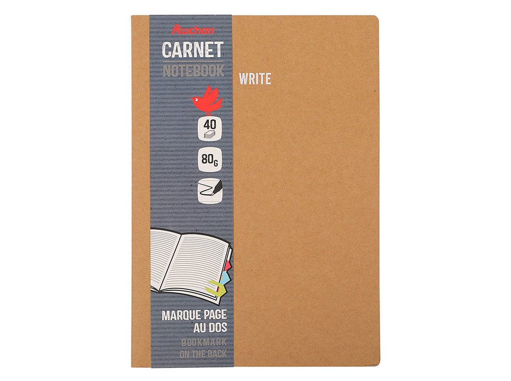 CADERNO A4 AGRAFADO AUCHAN CAPA KRAFT