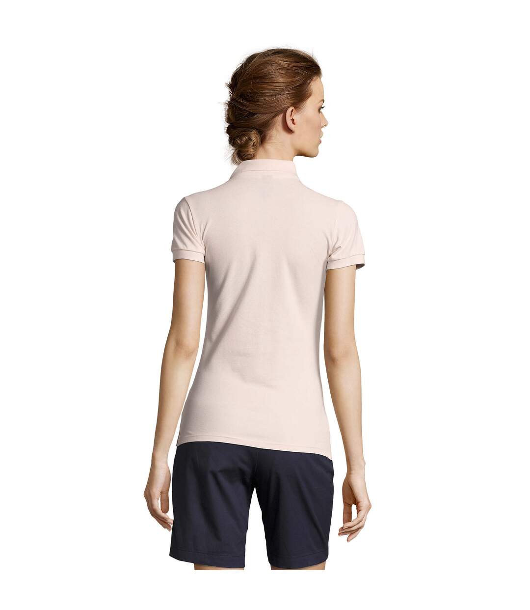 SOLS - Polo manches courtes PEOPLE - Femme (Rose pâle) - UTPC319