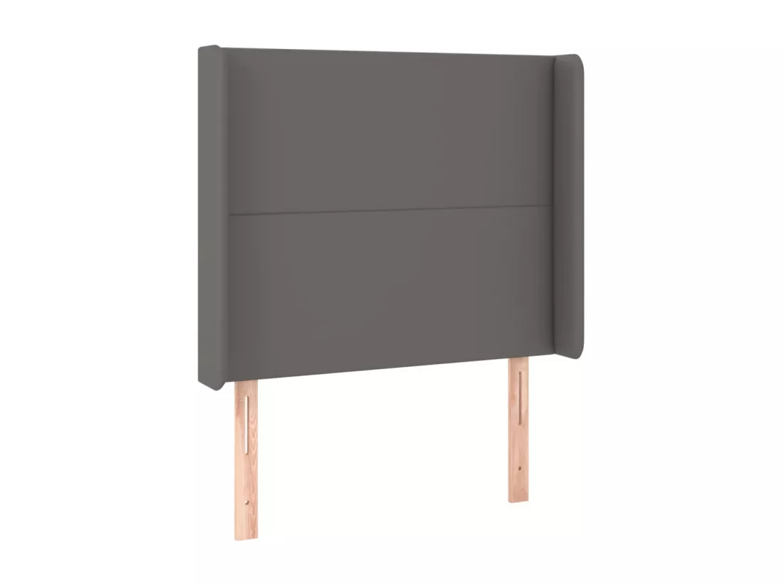 Sommier tapissier et matelas et LED Gris 90x190 cm Similicuir