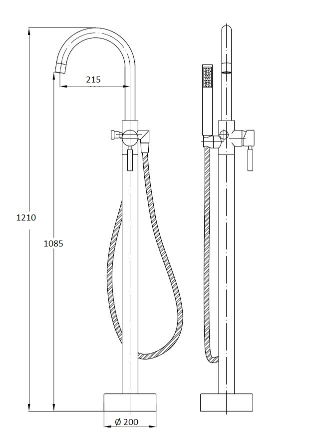 Best Design Power vrijstaande badkraan
