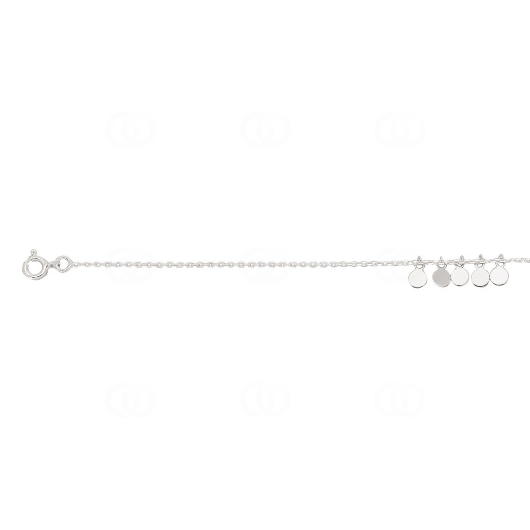 Fusskette 925 Silber rhodiniert 26cm