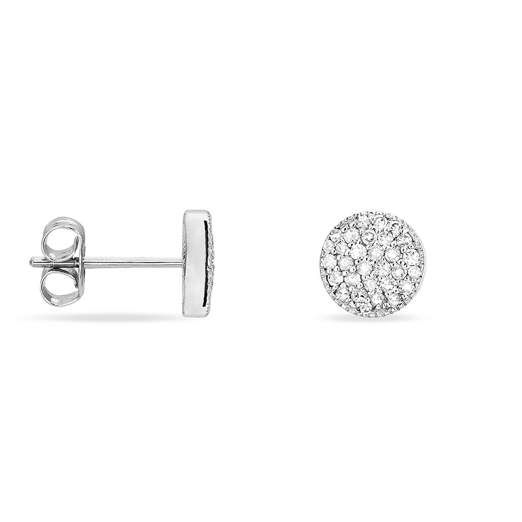 Boucles D'oreilles Puces Kristin Or Blanc Diamant