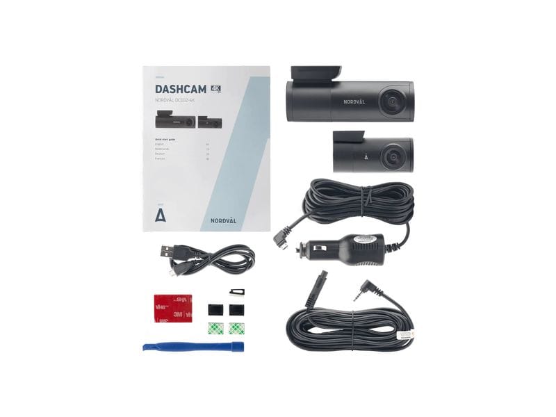 NORDVAL 4K Dual-Dashcam mit Wi-Fi und GPS, 128 GB Parkmodus und G-Sensor-Ereignisaufzeichnung