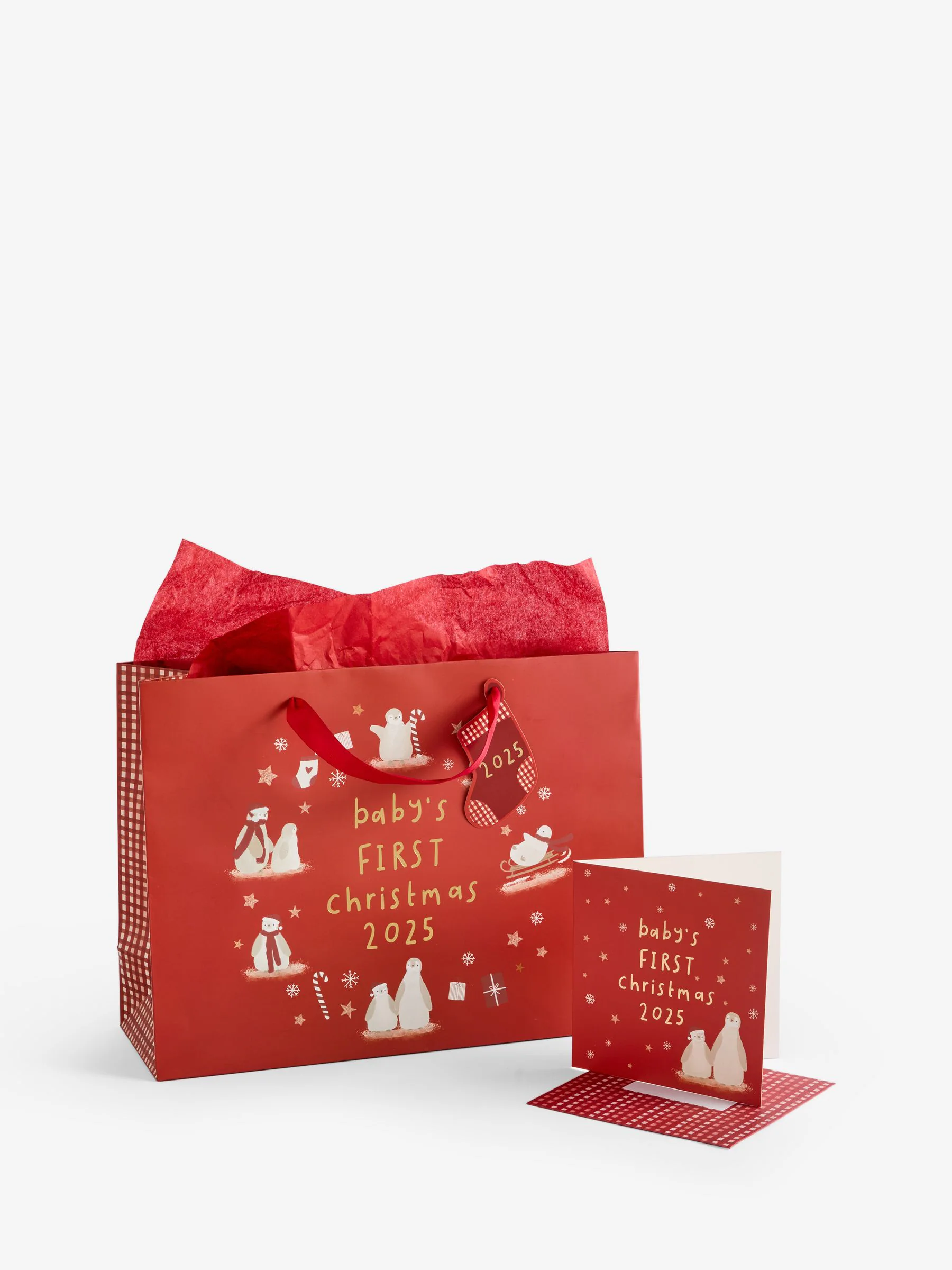 Baby's Eerste Kerstmis 2025 Geschenktas en Kaartenset