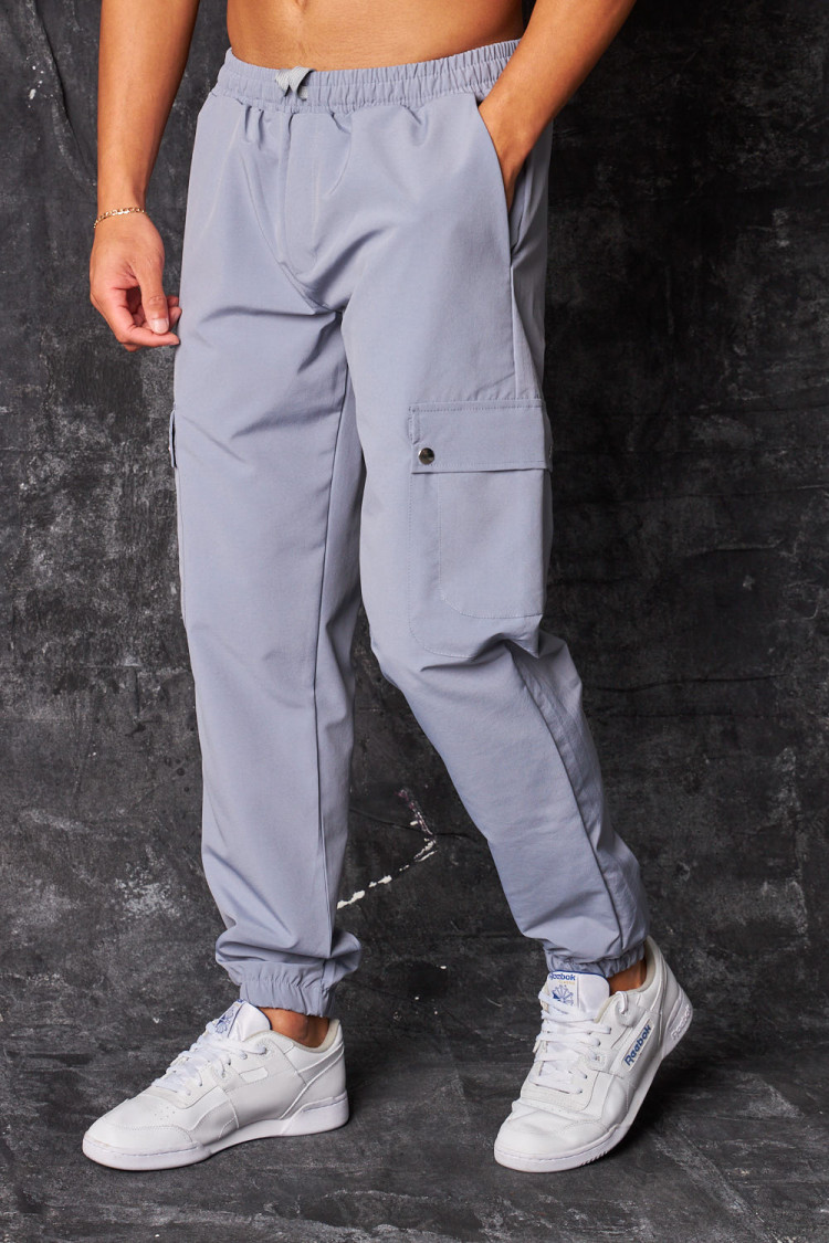 Pantalon de jogging fluide cargo gris foncé