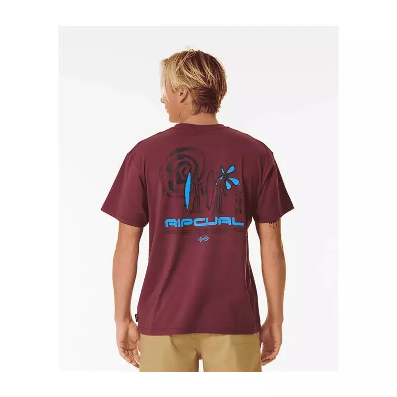 Teeshirt RIPCURL Vaporcool Journeys Trip Tee Maroon XS