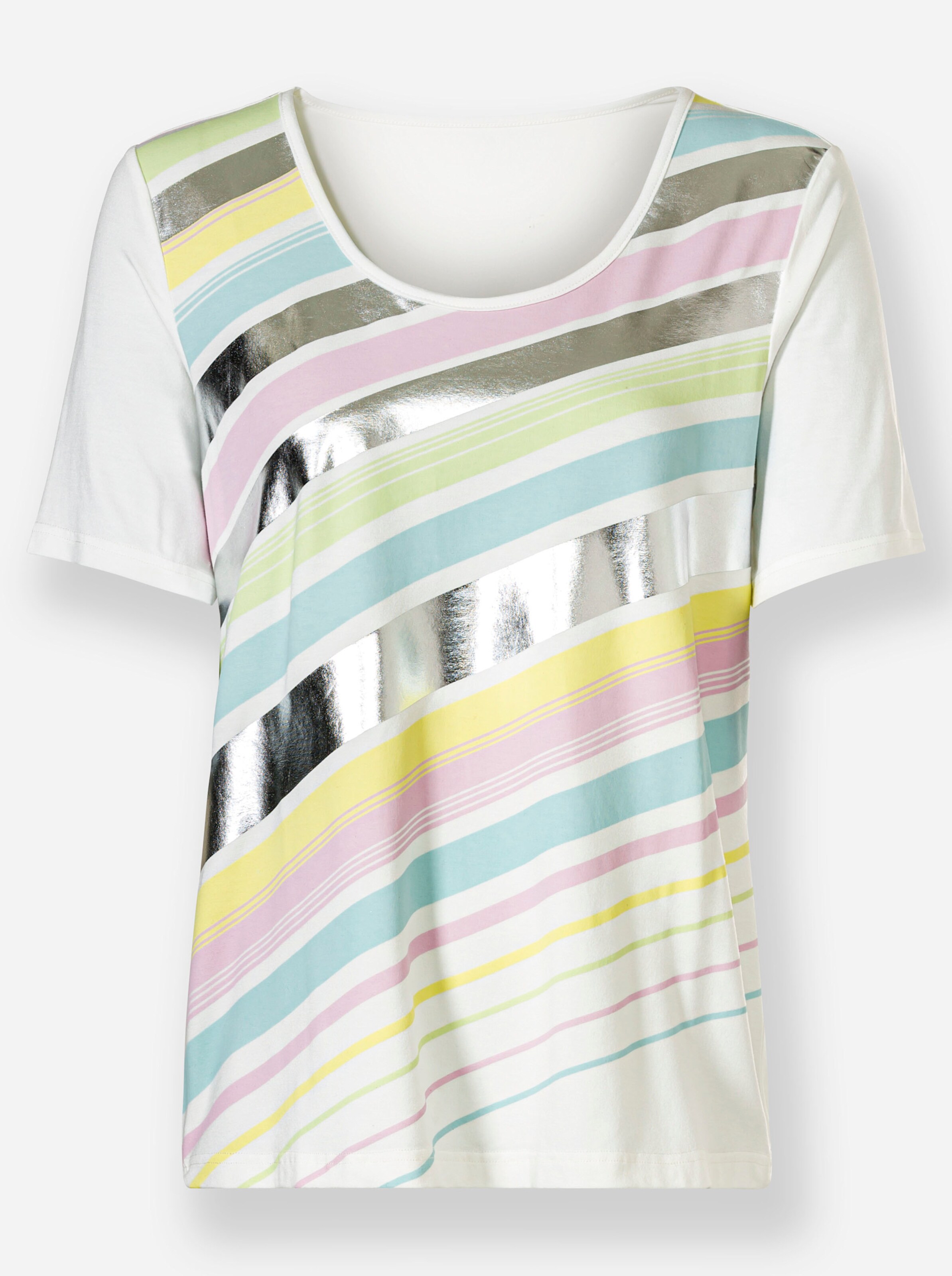 Shirt in ecru-rosé-bedruckt