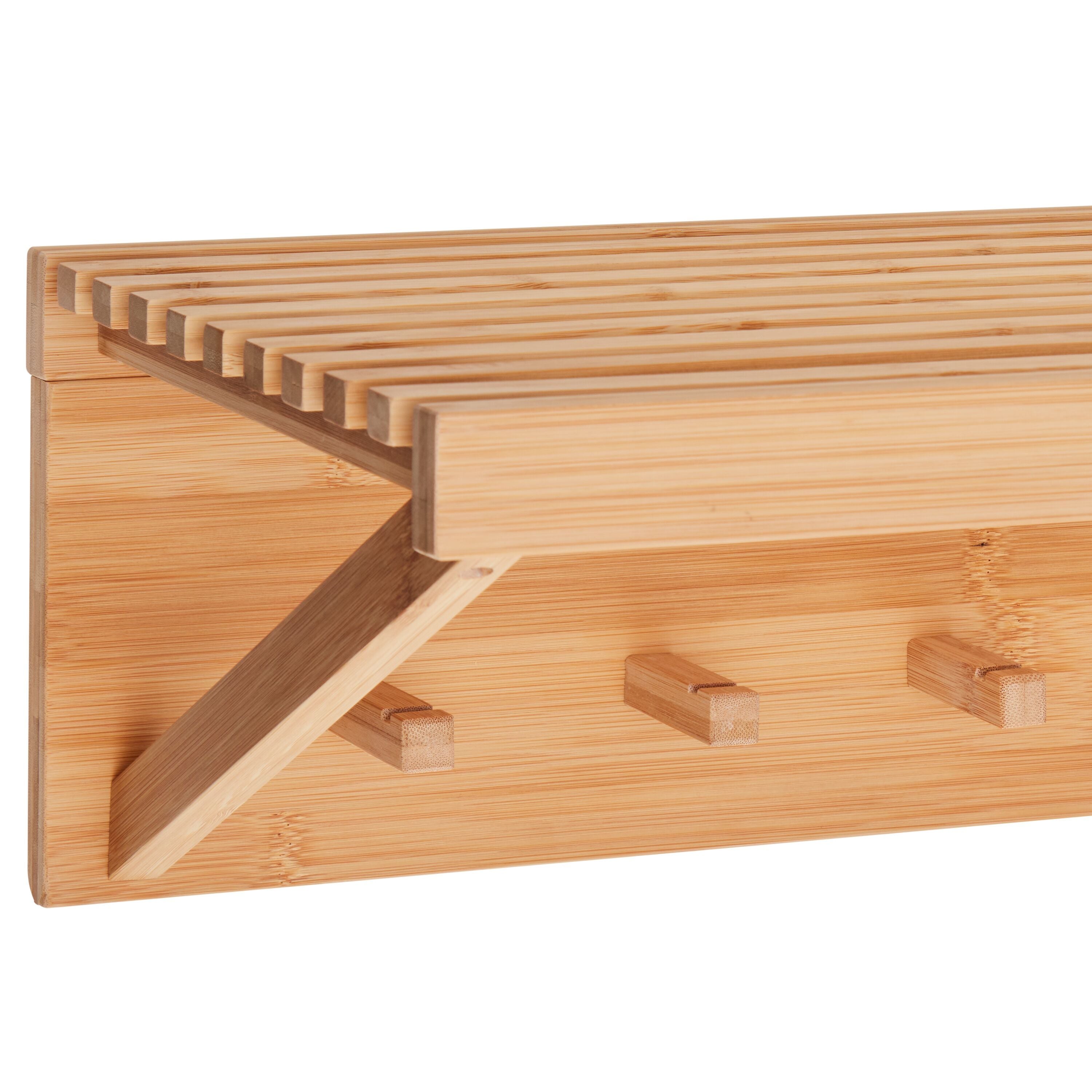 TED II Garderobenpaneel - Bambus / B: 90.0 cm x T: 30.0 cm x H: 18.0 cm