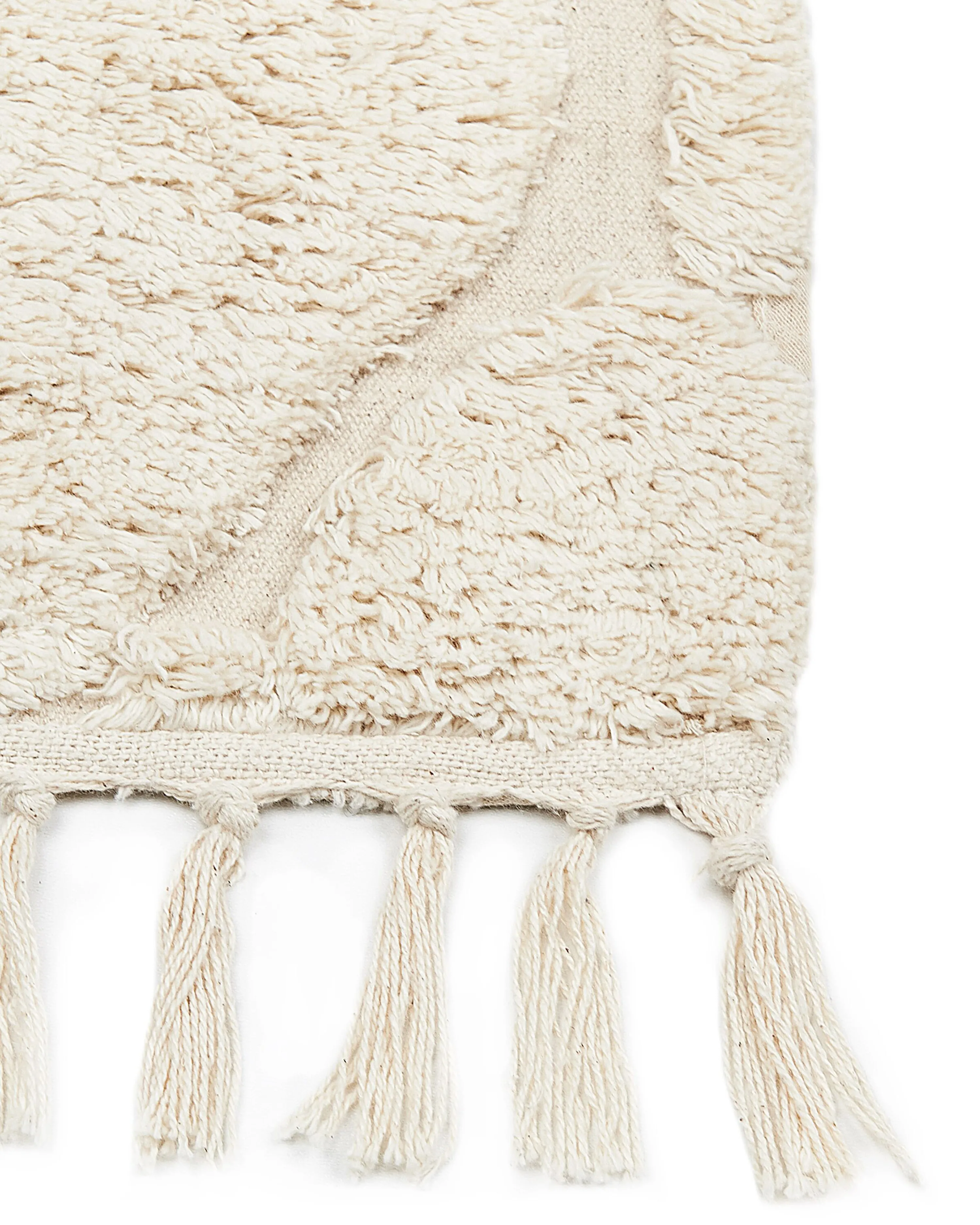 Vloerkleed SILCHAR Beige 160 x 230 cm Katoen