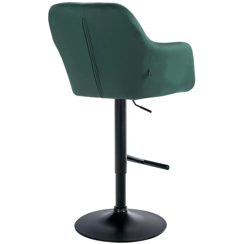 CLP Barkruk Natoma zwart Frame - Fluweel - groen