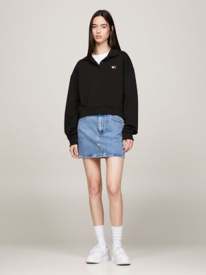 Polo de rugby de manga comprida com emblema, estilo relaxado