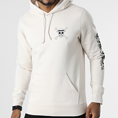 Sweat Capuche Mugiwara Beige Noir
