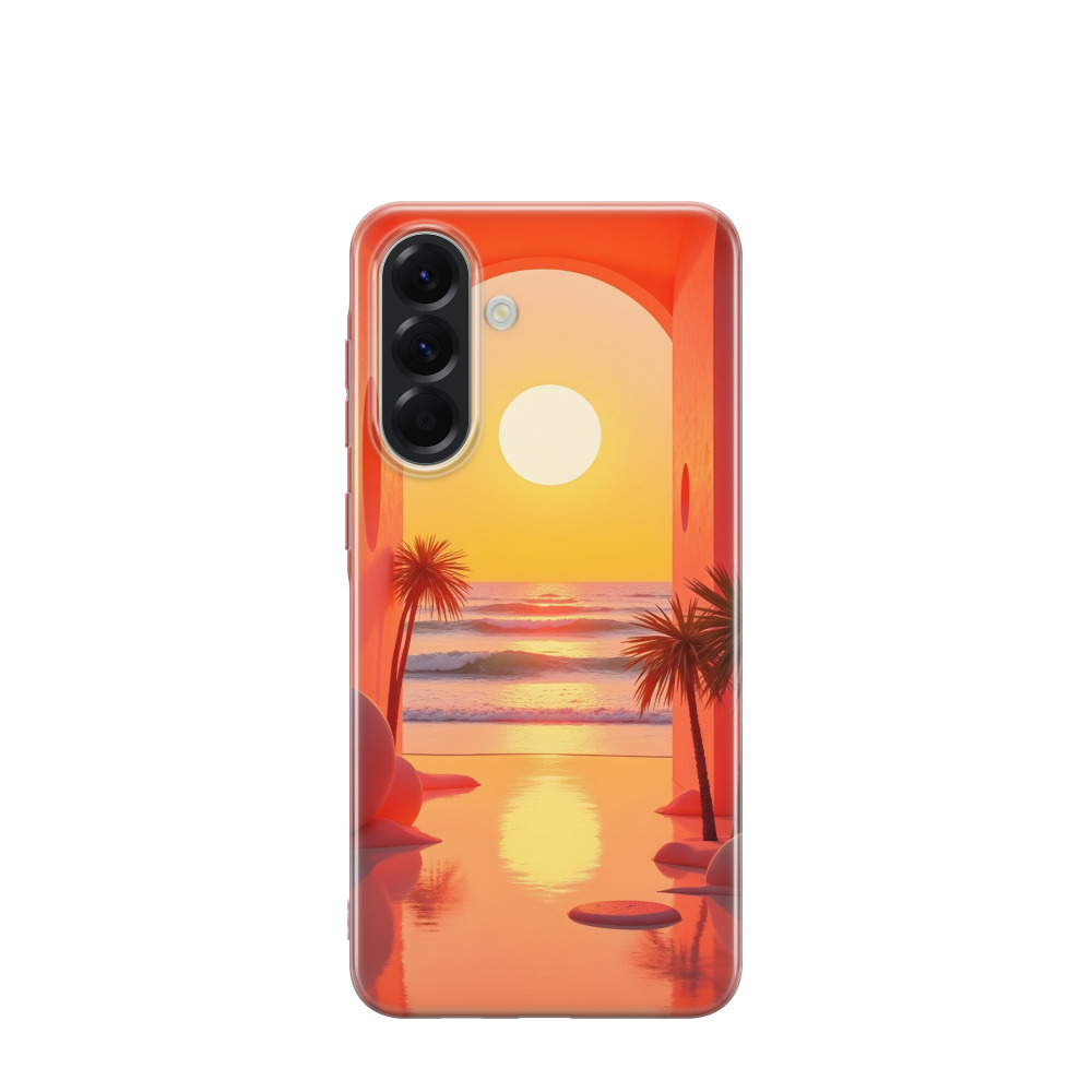 Samsung Galaxy A56 Gummi Hülle Aquarell Sommer 3 - Rot