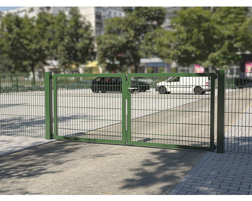ALBERTS Flexo Plus 8/6/8 dubbele poort van gelast gaas, 500 x 180 cm, inclusief palen van 10 x 10 cm, groen