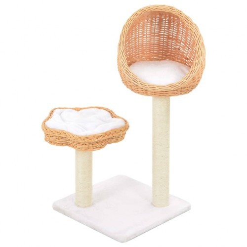 Raspador de madeira de salgueiro natural, cor marrom