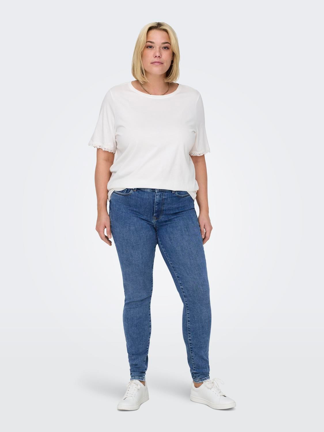 CARPOWER Mittlere Taille Skinny Fit Jeans Medium Blue Denim