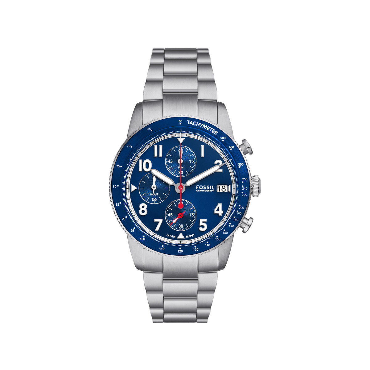 Montre FOSSIL sport tourer homme bracelet acier inoxydable argent