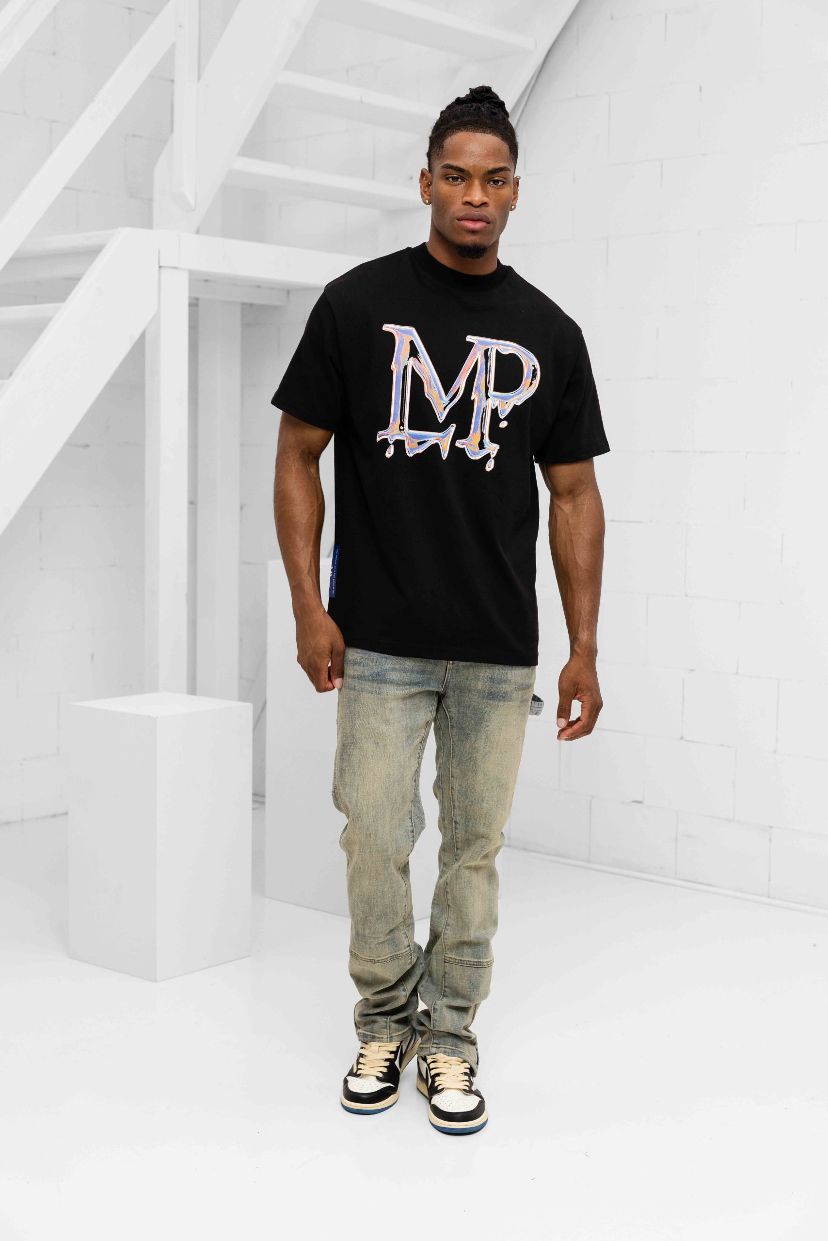 Le Monde Perdu Leaking Logo T-Shirt Heren Zwart