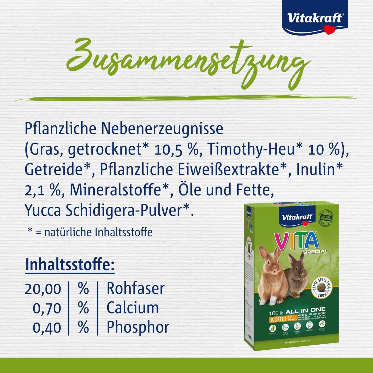 Vitakraft Vita Special Adult Zwergkaninchen 600 g