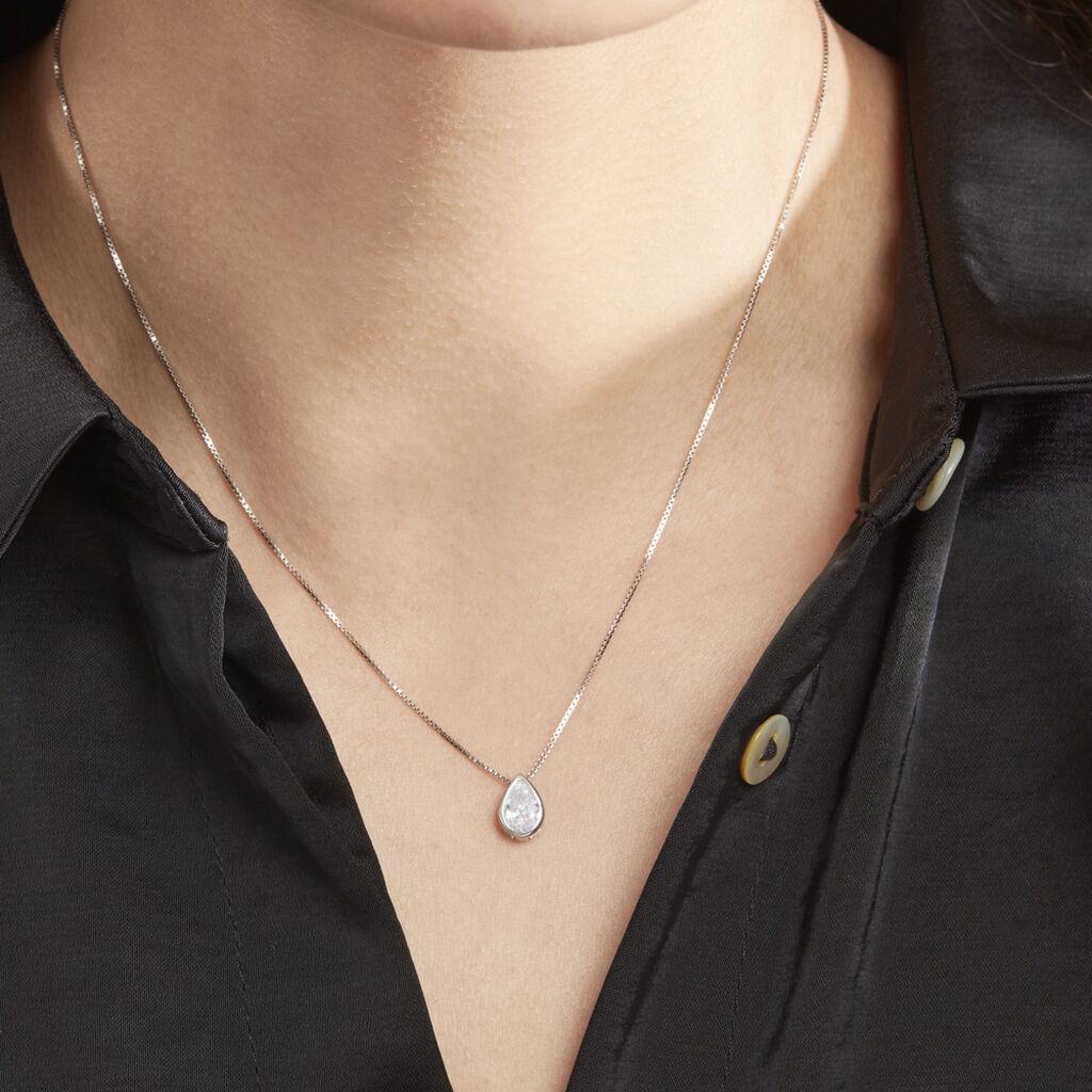 Collier Cherice Argent Blanc Oxyde De Zirconium