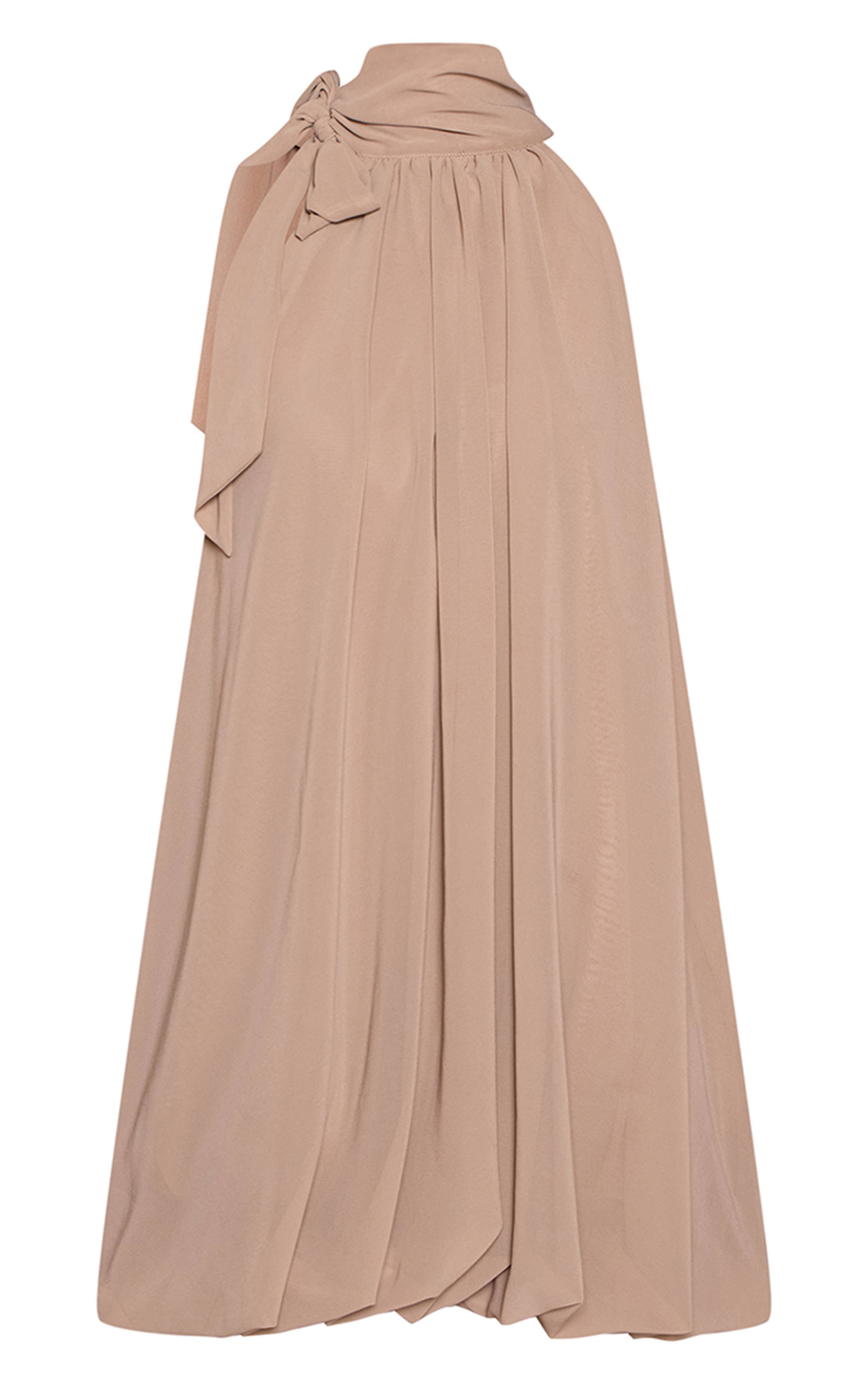 Gris Pierre Robe Mini Bouffante En Mousseline Avec Nœud Au Cou