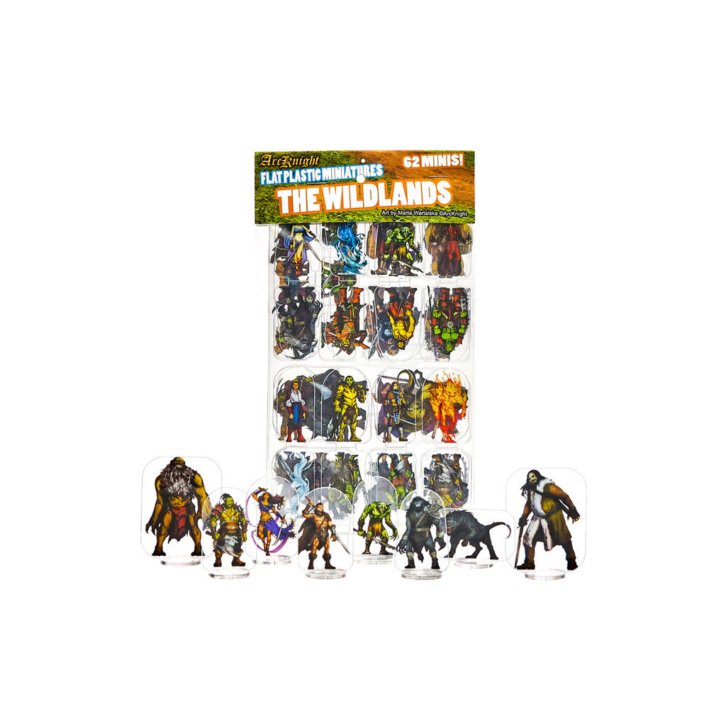 Flat Plastic Miniatures - The Wildlands - 62 Pieces