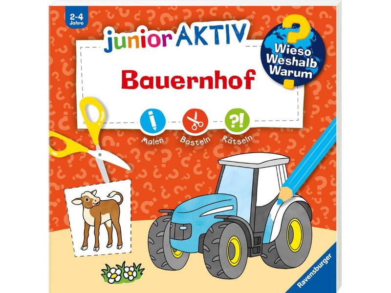 Ravensburger Kinder-Sachbuch WWW junior AKTIV: Bauernhof Erstes Ausmalen, Basteln und Rätseln für kleine Bauernhof-Fans