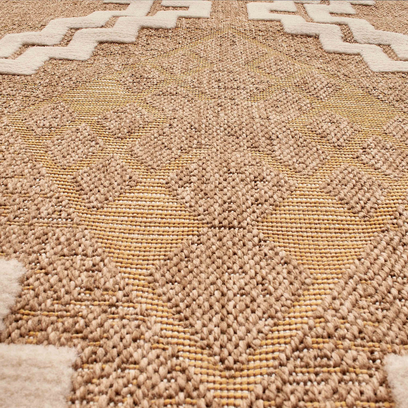 Nazar Rugs Tapis aspect jute TULUM 9054 intérieur & extérieur jaune - 120x170 cm