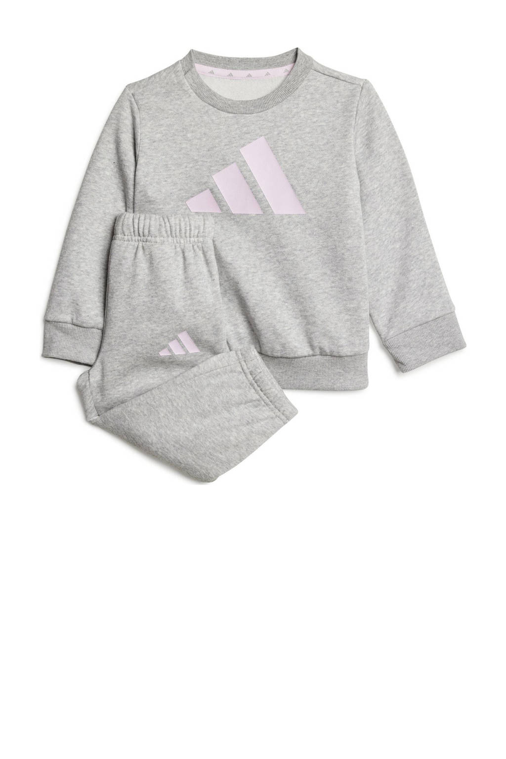 adidas joggingpak grijs melange/lichtroze