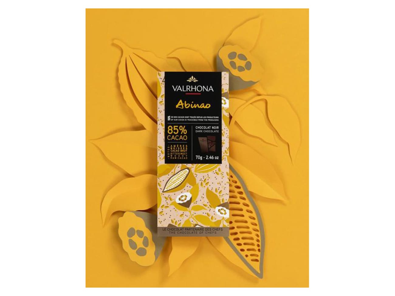 Tablette chocolat noir Abinao 85% - 70 g - Valrhona