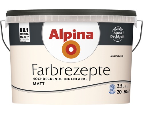 Alpina muurverf kleur recepten schelpwit 2,5 l