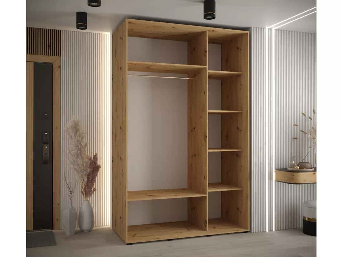 ARMOIRE SAPPORO 1 À PORTES COULISSANTES 205,2/150/60 3 Portes (Artisan/Artisan)