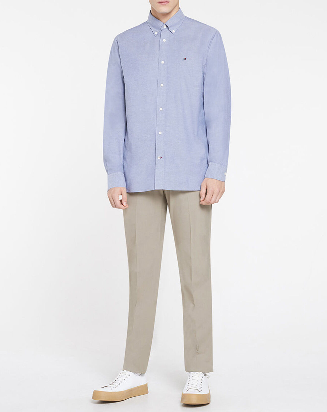 Tommy Hilfiger Chemise droite Refined Oxford Flex bleue