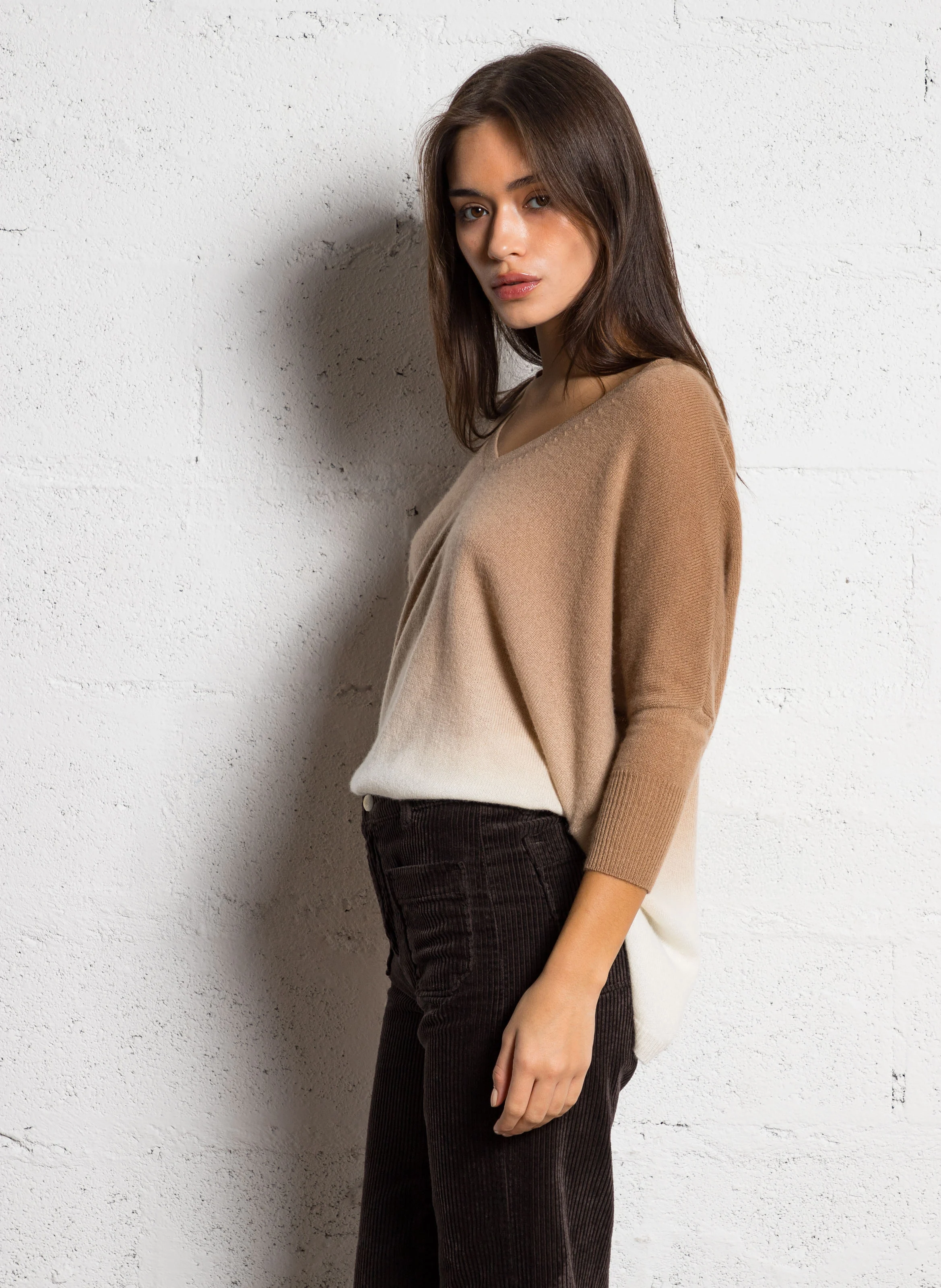 MINIE DYE - Pull oversize en cachemire| Marron