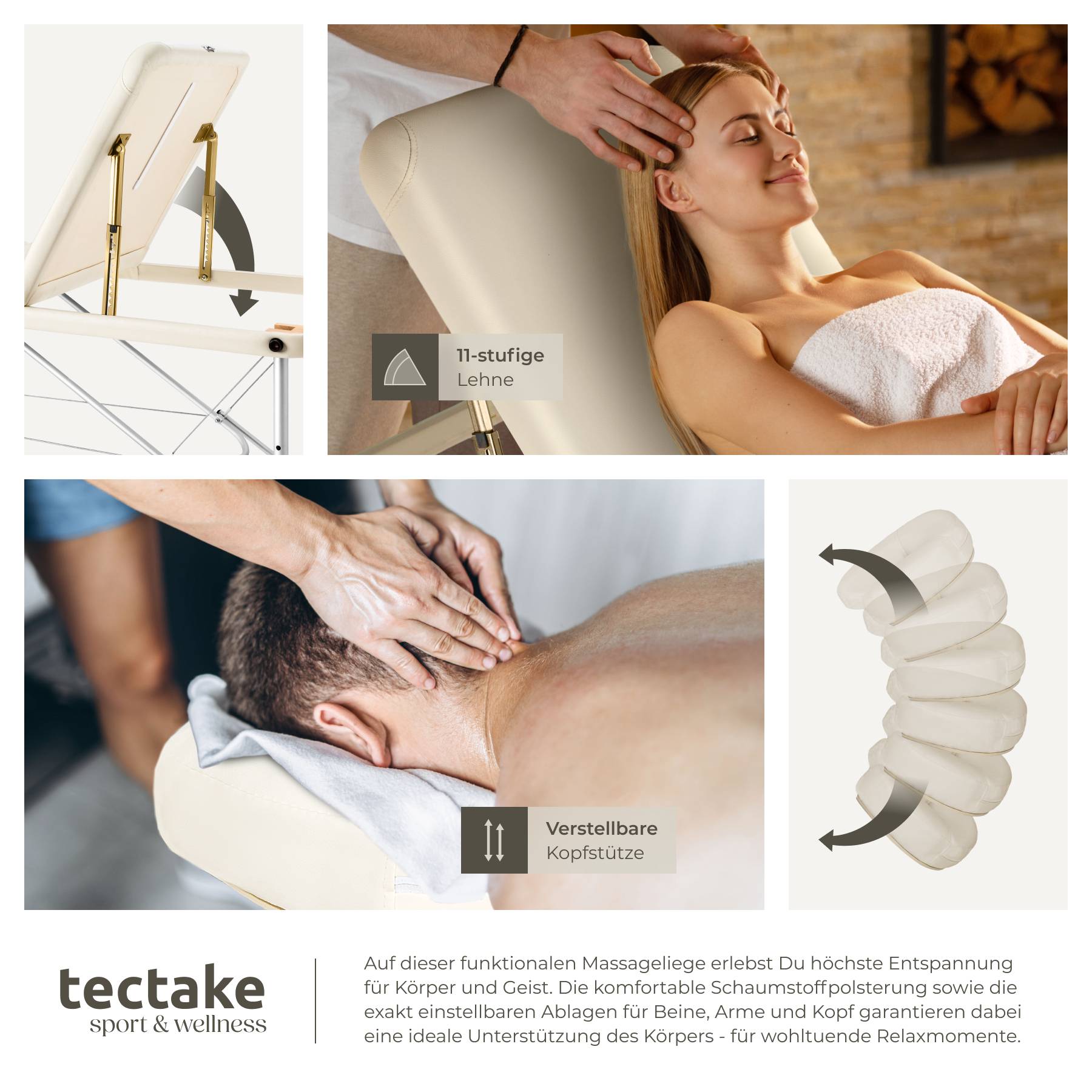 3 Zonen Massageliege-Set