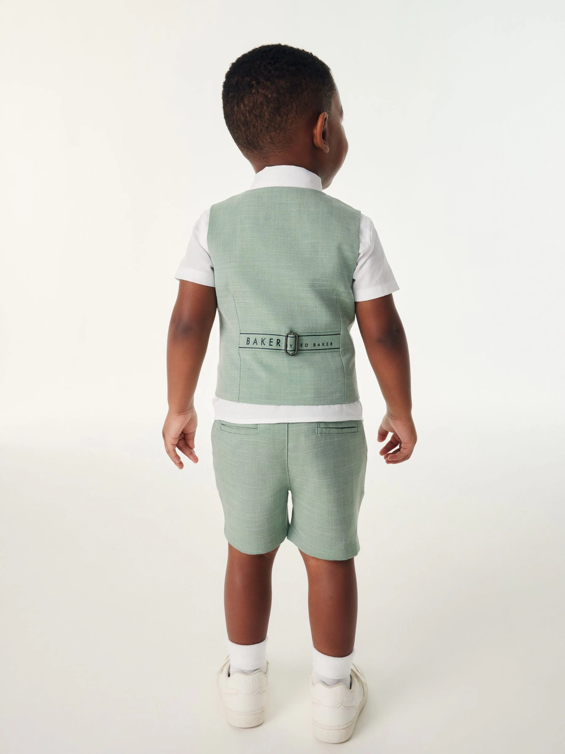 Baker by Ted Baker - Set van groen overhemd, gilet en short