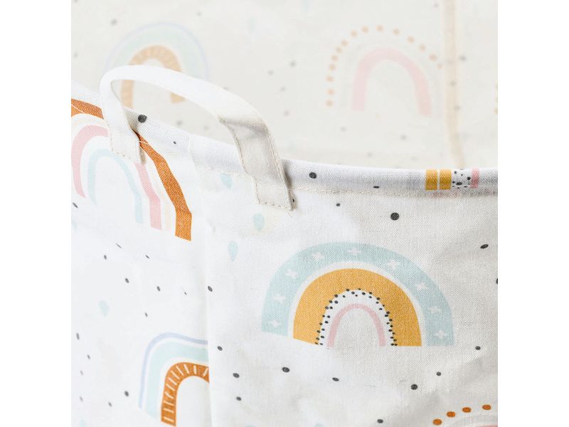 Zeller Present Wäschekorb Rainbow Canvas 38 x 48 cm Wäschesammler für Kinderzimmer