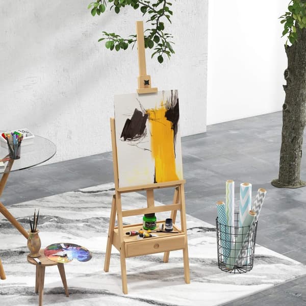 Staffeli Stående Staffeli Sammenleggbar Tre-Easel Høydejusterbart Studio-Easel Med Holder, For Lerreter Opptil 92 Cm Høye