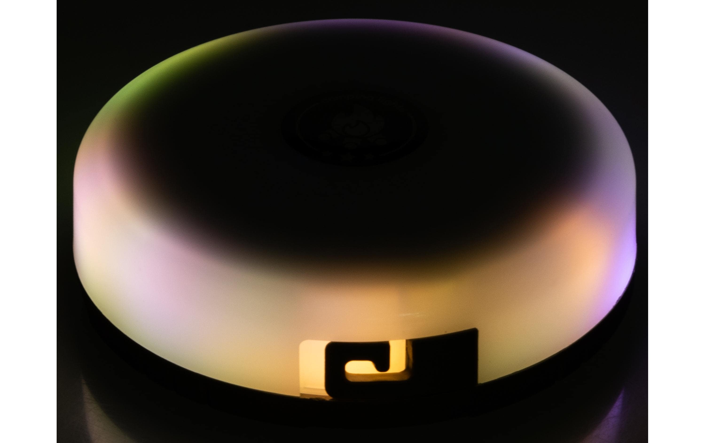 Campinglampe RGB mit PowerbankLED-Campinglampe mit warmweissem und farbigem Licht